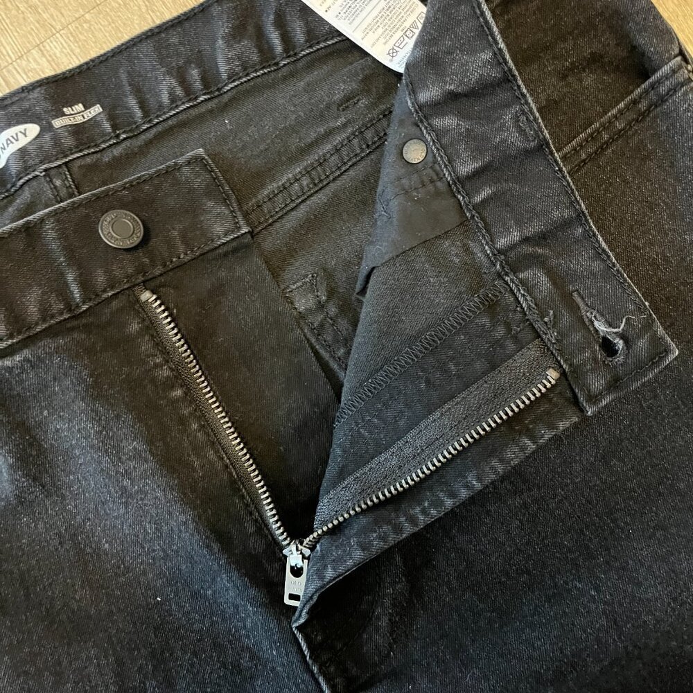 Mens Old Navy Black Slim Jeans - 38x32 - Picture 6 of 8